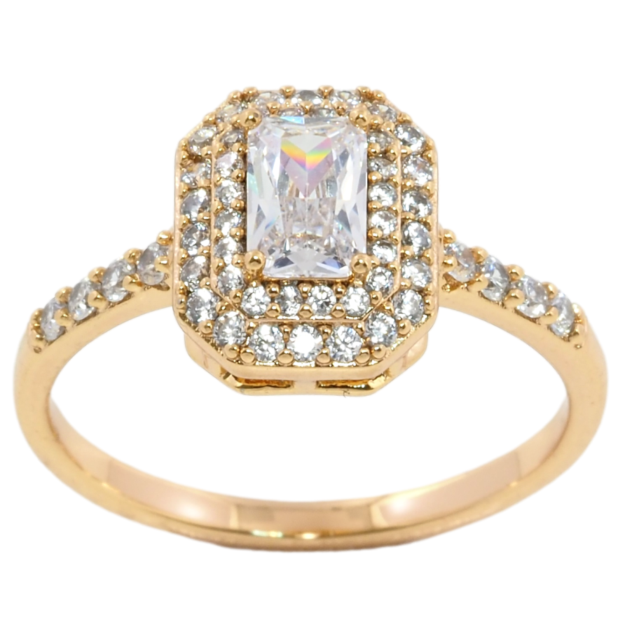 Кольцо Xuping Позолота 18K Инкрустация цирконием фото №1