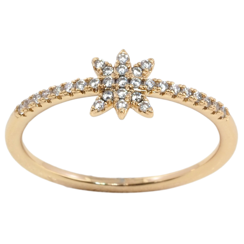 Каблучка Xuping Позолота 18K Зірочка на доріжці цирконію» фото №1