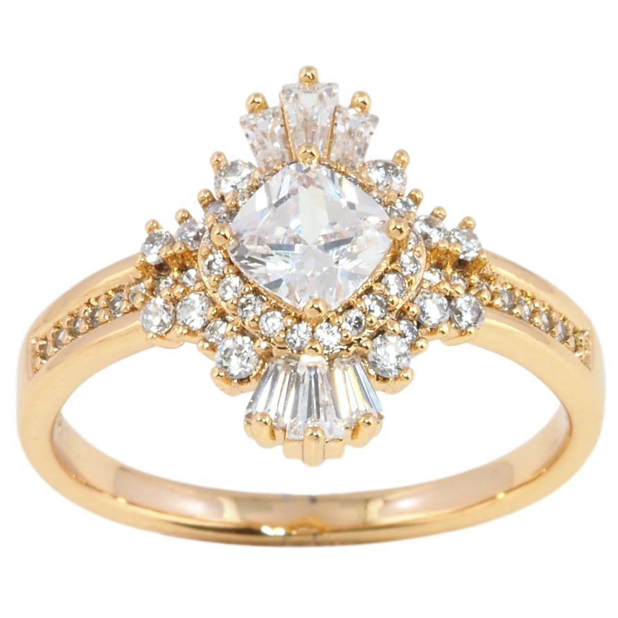 Кольцо Xuping Позолота 18K Инкрустация цирконием фото №1 Кольцо Xuping Позолота 18K Инкрустация цирконием фото №1