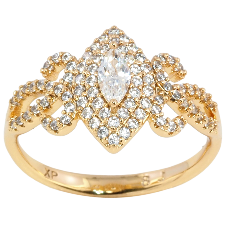 Каблучка Xuping Позолота 18K Інкрустація цирконієм» фото №1