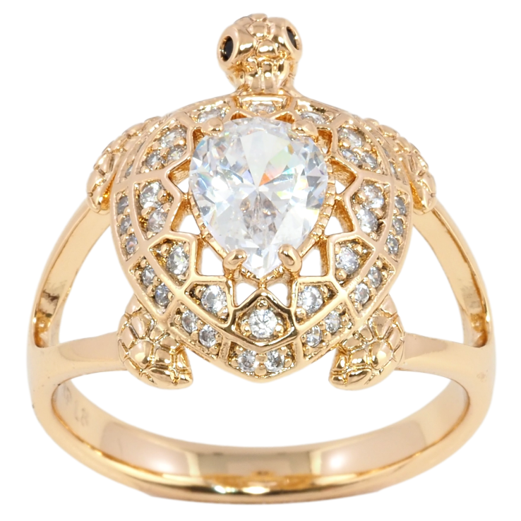 Каблучка Xuping Позолота 18K Черепаха з цирконієм» фото №10 Каблучка Xuping Позолота 18K Черепаха з цирконієм» фото №10