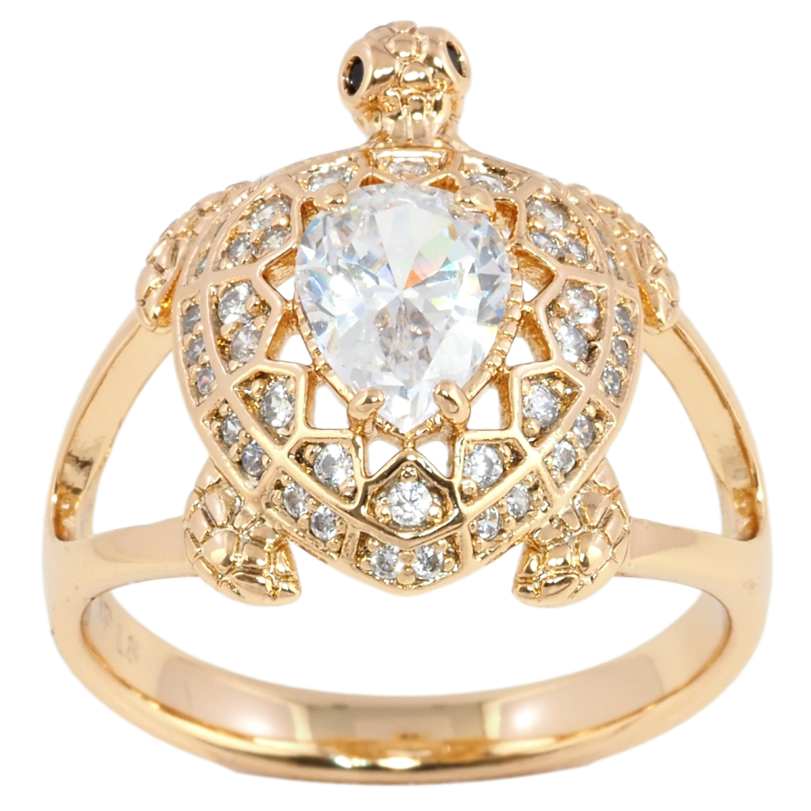 Каблучка Xuping Позолота 18K Черепаха з цирконієм» фото №1