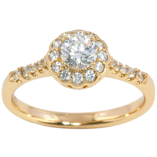 Кольцо Xuping Позолота 18K Цветочный узор с инкрустацией цирконием фото №1 Кольцо Xuping Позолота 18K Цветочный узор с инкрустацией цирконием фото №1