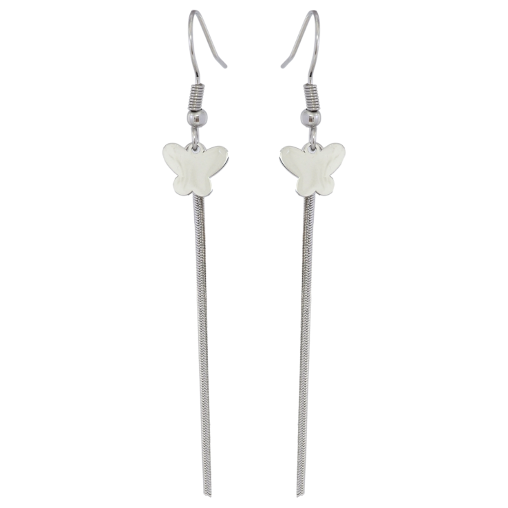 Серьги Xuping TTM Stainless Steel цвет Родий французский замок Бабочки фото №13