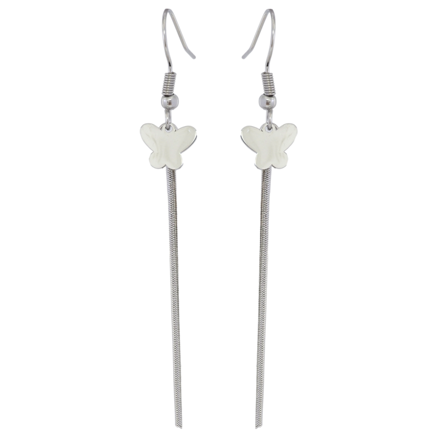 Серьги Xuping TTM Stainless Steel цвет Родий французский замок Бабочки фото №1 Серьги Xuping TTM Stainless Steel цвет Родий французский замок Бабочки фото №1