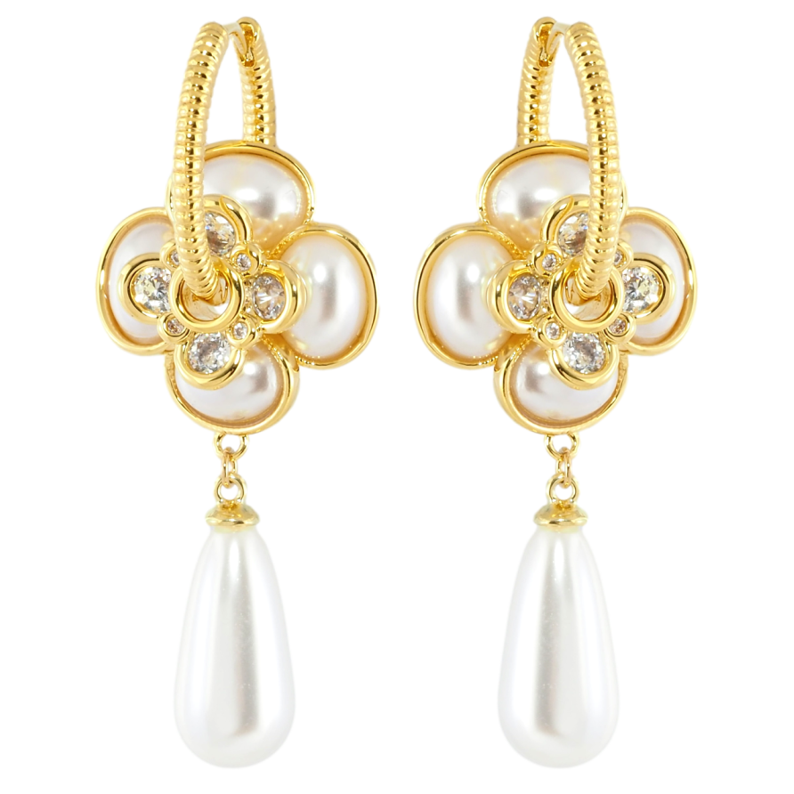 Сережки Xuping JEAN GOUJON Позолота 14K підвіски на колечках «Декоративні перлинні підвіски» 2 в 1 фото №1 Сережки Xuping JEAN GOUJON Позолота 14K підвіски на колечках «Декоративні перлинні підвіски» 2 в 1 фото №1