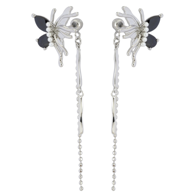 Серьги Xuping JEAN GOUJON Родий пусеты-джекеты Декоративные бабочки фото №1