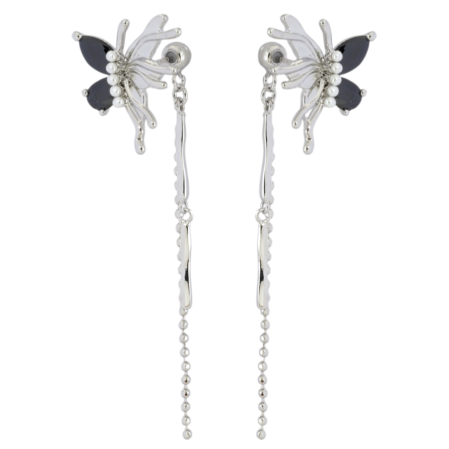 Серьги Xuping JEAN GOUJON Родий пусеты-джекеты Декоративные бабочки фото №1