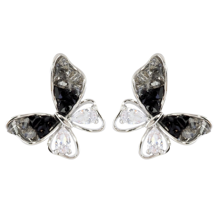 Сережки Xuping JEAN GOUJON Родій пусети «Чорно-білі метелики» фото №10