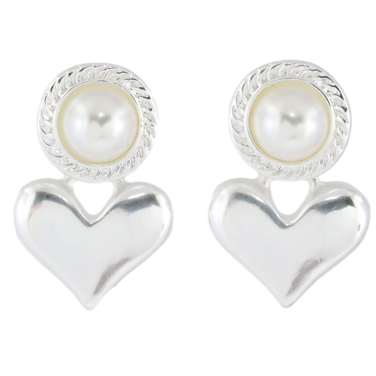 Сережки Xuping JEAN GOUJON Родій пусети «Сердечка з перлинними вставками» фото №8 Сережки Xuping JEAN GOUJON Родій пусети «Сердечка з перлинними вставками» фото №8