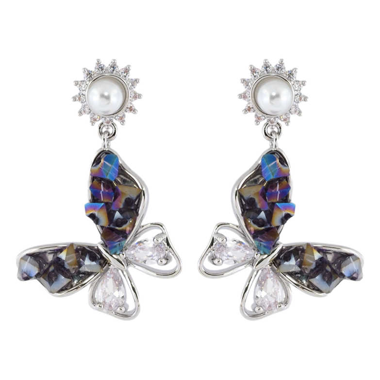 Сережки Xuping JEAN GOUJON Родій пусети «Метелики» фото №2 Сережки Xuping JEAN GOUJON Родій пусети «Метелики» фото №2