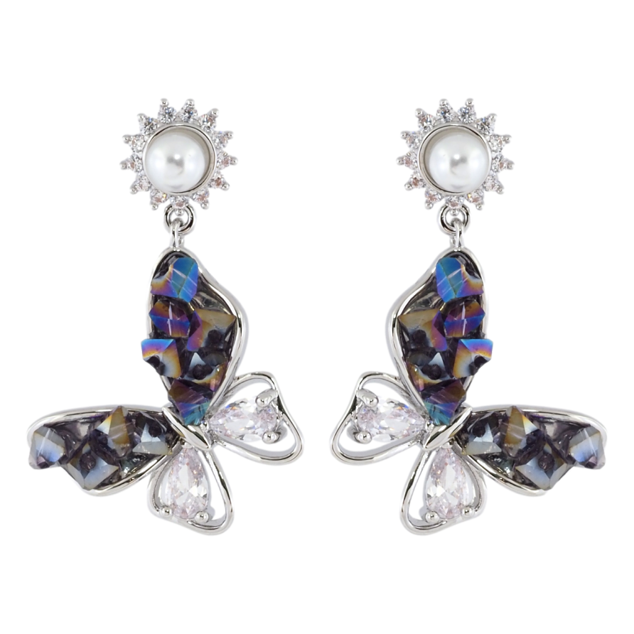 Сережки Xuping JEAN GOUJON Родій пусети «Метелики» фото №1 Сережки Xuping JEAN GOUJON Родій пусети «Метелики» фото №1