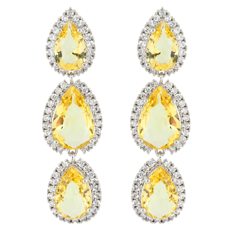 Сережки Xuping JEAN GOUJON Родій пусети «Кришталеві підвіски з жовтими фіанітами та цирконієм» фото №4 Сережки Xuping JEAN GOUJON Родій пусети «Кришталеві підвіски з жовтими фіанітами та цирконієм» фото №4