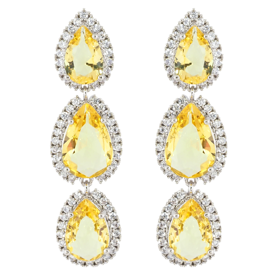 Сережки Xuping JEAN GOUJON Родій пусети «Кришталеві підвіски з жовтими фіанітами та цирконієм» фото №1 Сережки Xuping JEAN GOUJON Родій пусети «Кришталеві підвіски з жовтими фіанітами та цирконієм» фото №1