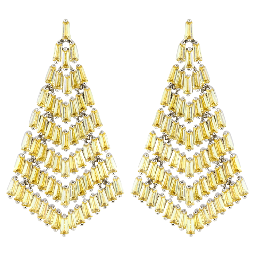 Сережки Xuping JEAN GOUJON Родій пусети «Декоративні підвіски з жовтих фіанітів» фото №1