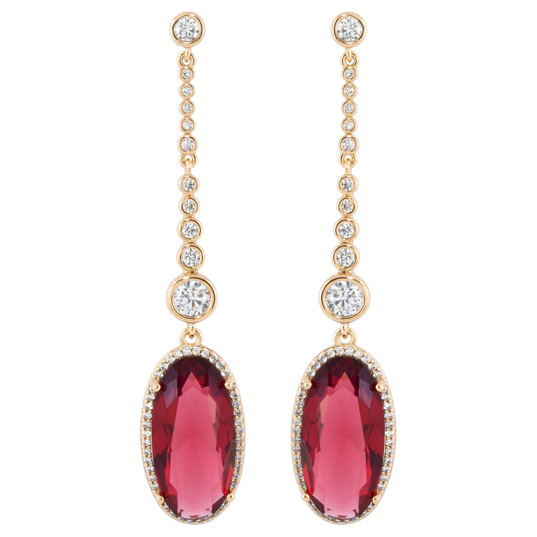 Сережки Xuping JEAN GOUJON Позолота 18К пусети «Підвіски з червоними фіанітами та цирконієм» фото №6