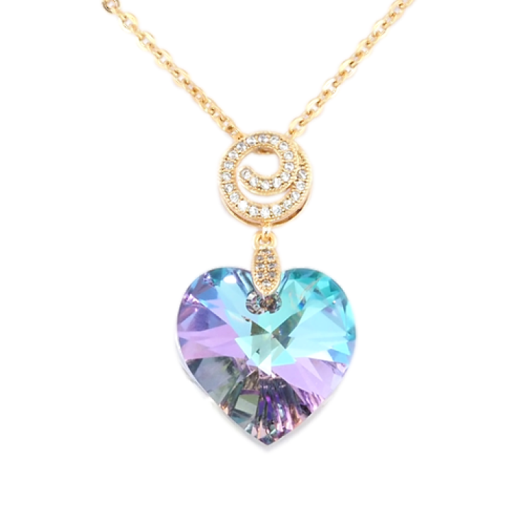Кулон Xuping колір 18K з кр-ми Swarovski на ланцюжку Кришталеве серце Paradise Shine» довжина 39-44см х 1мм фото №6
