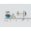 Сережки Xuping колір Родій з кристалами Swarovski пусети Квіточки з кристалами Capri Blue фото №2