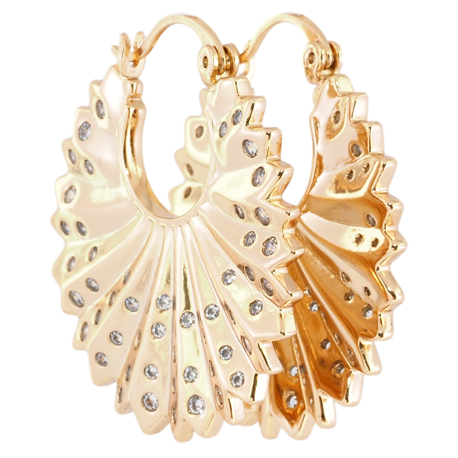 Серьги Xuping Позолота 18K замок-булавка Декоративные узор с вставками циркония фото №1