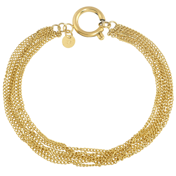 Браслет Xuping ТТМ Stainless Steel цвет 14K Пучок цепочек размер 18см х 9мм фото №8