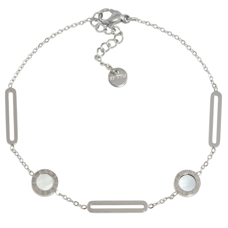 Браслет Xuping ТТМ Stainless Steel колір Родій Ланцюжок з вставками розмір з доп.ланцюгом 19.5-22.5см х 1.5мм фото №22 Браслет Xuping ТТМ Stainless Steel колір Родій Ланцюжок з вставками розмір з доп.ланцюгом 19.5-22.5см х 1.5мм фото №22