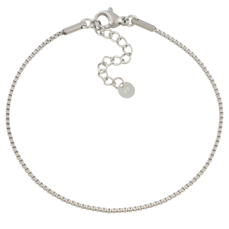 Браслет Xuping ТТМ Stainless Steel цвет Родий Цепочка Венецианское плетение с доп.цеп 18-21.5см х 1мм фото №4