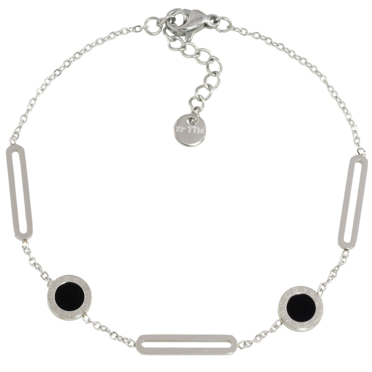 Браслет Xuping ТТМ Stainless Steel цвет Родий Цепочка с вставками с доп.цеп 19.5-22.5см х 1.5мм фото №24