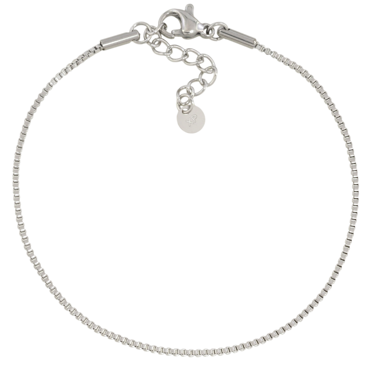 Браслет Xuping ТТМ Stainless Steel цвет Родий Цепочка Венецианское плетение с доп.цеп 18-21см х 1мм фото №2