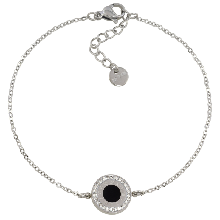 Браслет Xuping ТТМ Stainless Steel цвет Родий Цепочка с круглой вставкой с доп.цеп 19-22см х 1мм фото №23