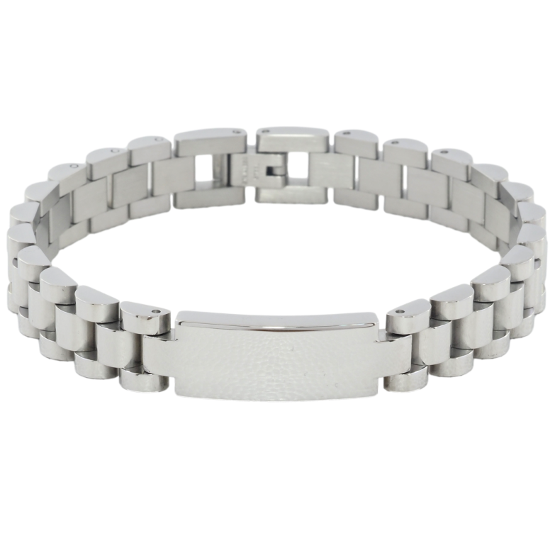 Браслет Xuping ТТМ Stainless Steel цвет Родий Вставка пластина размер 20.5см х 10мм фото №1