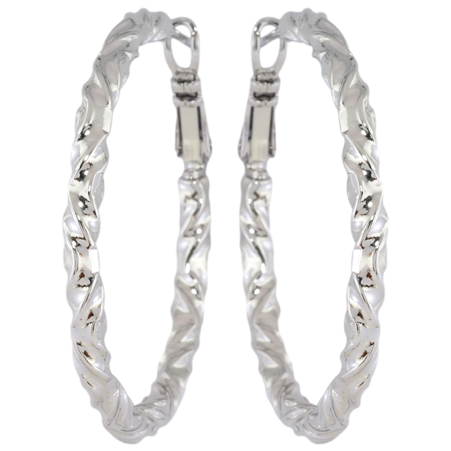 Серьги Xuping Родий кольца (конго) Декоративный узор ø 4см фото №1 Серьги Xuping Родий кольца (конго) Декоративный узор ø 4см фото №1