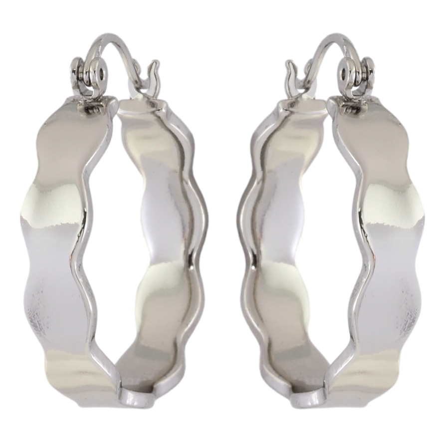 Серьги Xuping Родий замок-булавка Волнистые кольца ø 2.5см фото №1