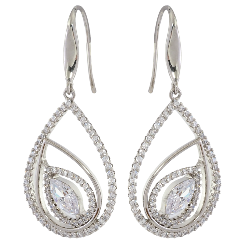 Сережки Xuping Родій французький замок Крапельки з інкрустацією цирконієм фото №1