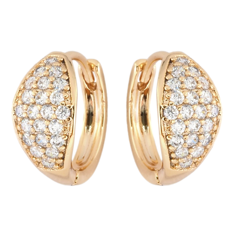 Серьги Xuping Позолота 18K колечки Инкрустация цирконием фото №1