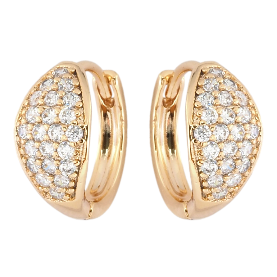 Сережки Xuping Позолота 18K колечка Інкрустація цирконієм фото №1