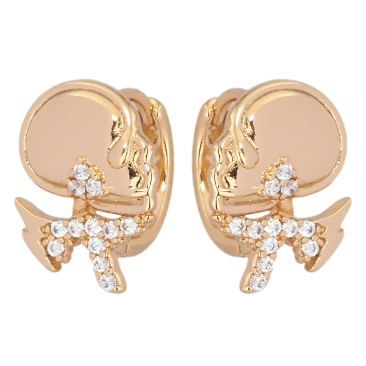 Серьги Xuping Позолота 18K колечки Черепа фото №12 Серьги Xuping Позолота 18K колечки Черепа фото №12