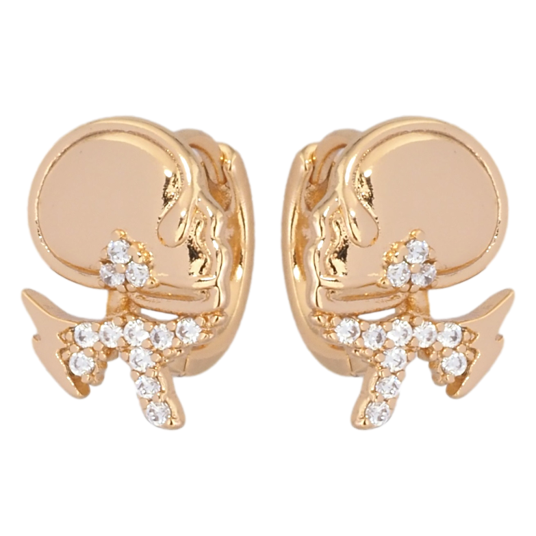 Серьги Xuping Позолота 18K колечки Черепа фото №1