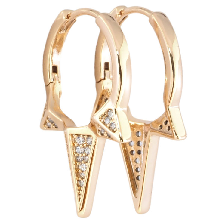 Сережки Xuping Позолота 18K колечка Бічний візерунок з цирконієм фото №12