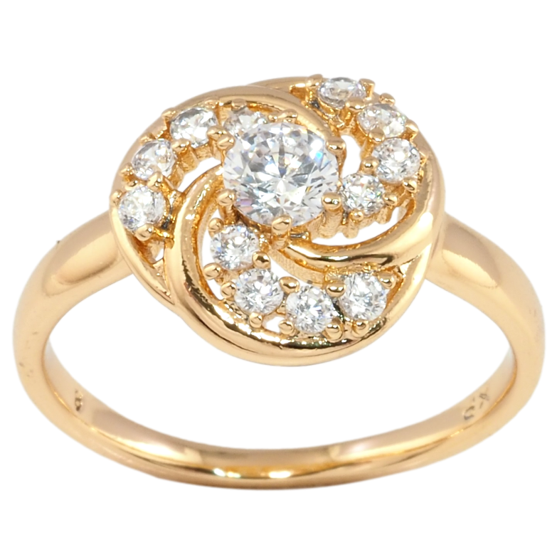 Кольцо Xuping Позолота 18K Узор с инкрустацией цирконием фото №1