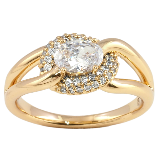 Кольцо Xuping Позолота 18K Инкрустация цирконием фото №1