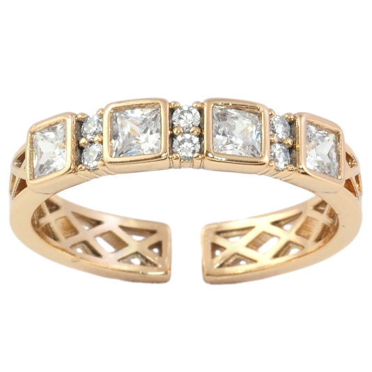 Кольцо Xuping Позолота 18K Дорожка циркония фото №1 Кольцо Xuping Позолота 18K Дорожка циркония фото №1