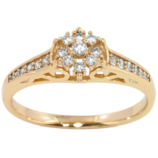 Кольцо Xuping Позолота 18K Кристальный цветочек фото №1
