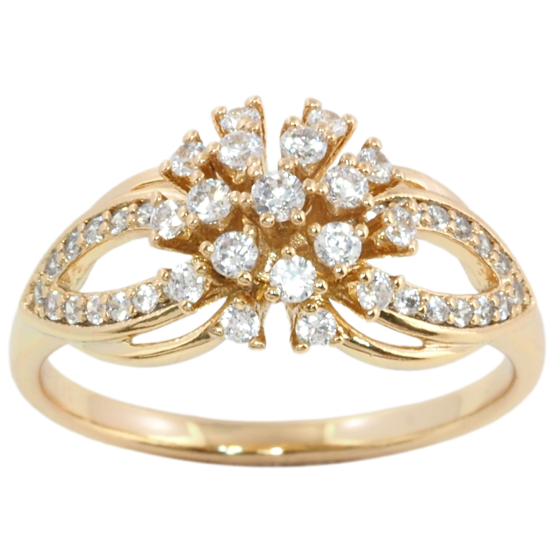 Кольцо Xuping Позолота 18K Цветочек с цирконием фото №1