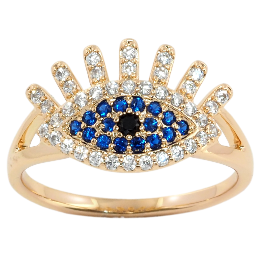 Каблучка Xuping Позолота 18K Око з інкрустацією цирконієм фото №1