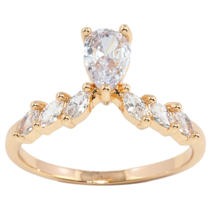 Каблучка Xuping Позолота 18K Кристальний візерунок фото №21