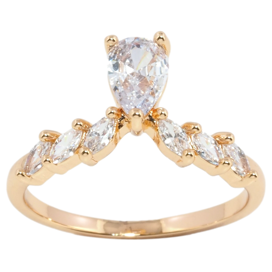 Каблучка Xuping Позолота 18K Кристальний візерунок фото №1