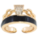 Кольцо Xuping Позолота 18K Декоративный узор с черной эмалью и цирконием фото №1