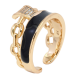 Кольцо Xuping Позолота 18K Декоративный узор с черной эмалью и цирконием фото №2