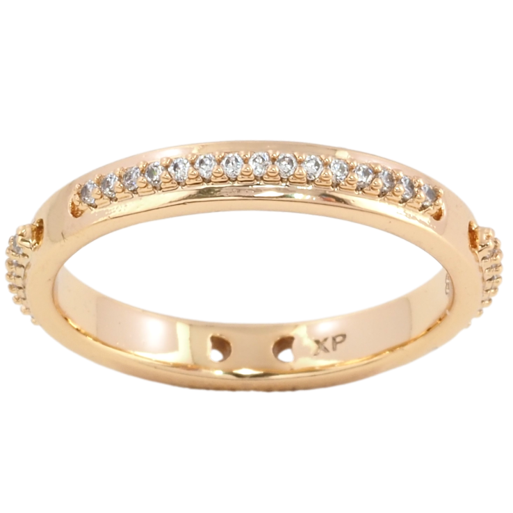 Кольцо Xuping Позолота 18K Узор из дорожек циркония, шир. 3мм фото №19 Кольцо Xuping Позолота 18K Узор из дорожек циркония, шир. 3мм фото №19