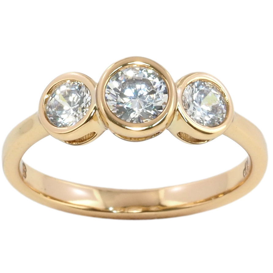 Кольцо Xuping Позолота 18K Три кристалла фото №1